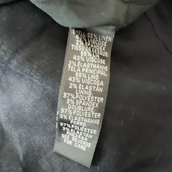 Nicole Miller Artelier Dress Women 4 Black Sleeveless Midi Drape Solid LBD Linen - Picture 6 of 14